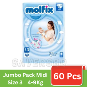 Molfix Jumbo Belt Midi 4-9 Kg 60 Pcs (Made in Turkey)