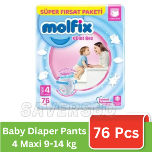 Molfix Baby Diaper Pants Super Pack Maxi 9-14 kg 76 Pcs (Made in Turkey)