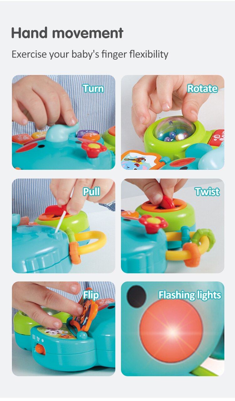 HOLA TOYS 3135 Musical Instrument Toy Baby Kids Elephant Keyboard Piano for baby gifts