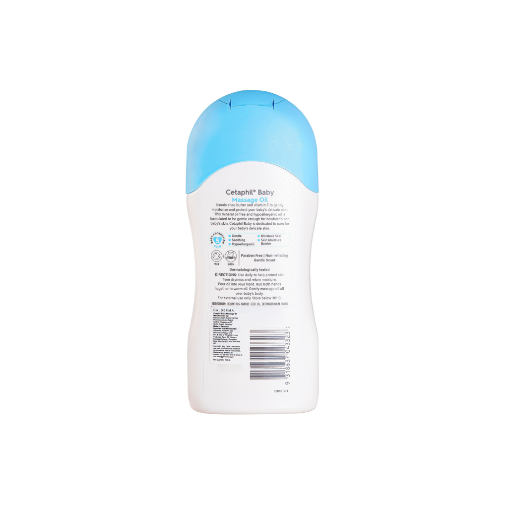 Cetaphil Baby Massage Oil with Shea Butter Sunflower Oil & Vitamin E 200ml - Image 2
