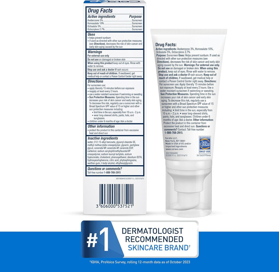 Cerave Ultra-Light Moisturizing Face Lotion With Sunscreen Spf 30 50ml - Image 2